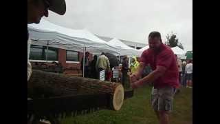 My first lesson in using a crosscut saw.