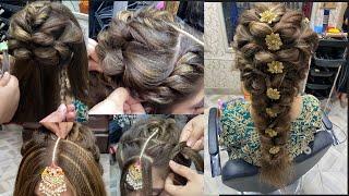 simple back braid hairstyle in 15 minutes/ easy messy braid hairstyle /hairstyle for mehndi function