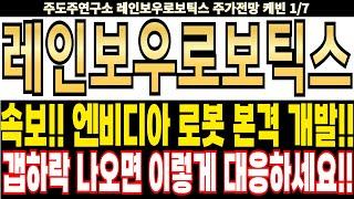 레인보우로보틱스 주가전망] 속보!! 엔비디아 로봇 본격 개발!! 갭하락 나오면 이렇게 대응하세요!! feat.주도주연구소DS 케빈