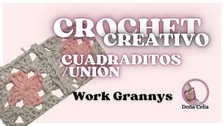 Cuadradito y Unión Tejida #crochetprincipiantes #granny #uniontejida #creatividad