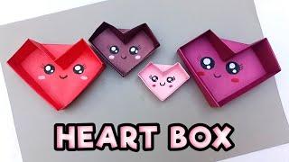 How to make heart box with paper / origami heart box / DIY heart box