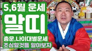 [띠별 운세]5,6월 말띠 운세 매매금전 사업 연애 직업 이동 변화 부적 전문 - 당진 무지개 동자 01046598019#띠별운세 #사주
