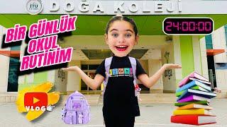 OKULDA 1 GÜNLÜK RUTİN VLOG !! ELİF SİNEM OKULDA TÜM GÜN NELER YAPIYOR ??