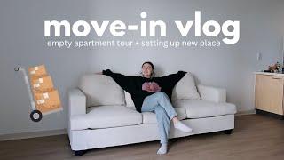 MOVE IN W. ME!  building furniture, unpacking old college dorm + empty apartment tour episode 1