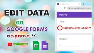 Google Forms Update Data Per Item | Update Data Responses via Google Forms #NoAppsScript