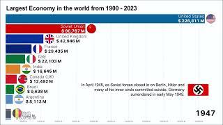 Largest Economies in the world by GDP (1900 - 2023) |