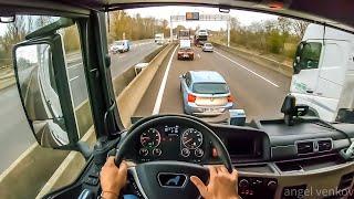 POV Truck Driving MAN TGX 470  Aire de Bourg Jasseron to Lyon A40 France