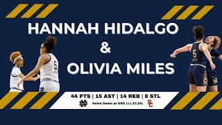 Hannah Hidalgo & Olivia Miles: 44 PTS | 15 AST | 14 REB | 8 STL at USC | 11.23.24