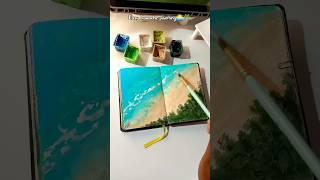 Seascape Gouache painting #shorts #gouachepainting #painting #artshorts #art #easypainting #easyart