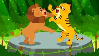 Lion vs Tiger  | Nursery Rhymes | Sing Along | Kid's Songs | Lotty Friends