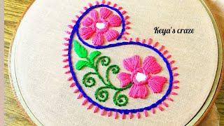 Hand embroidery 2019 | Paisley motive mirror hand embroidery | Keya's Craze