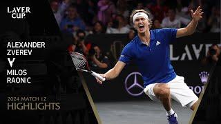 Alexander Zverev v Milos Raonic Laver Breaker | Laver Cup 2019 Final Match