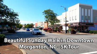 Beautiful Sunday Walk in Downtown Morganton, NC - 5K Tour