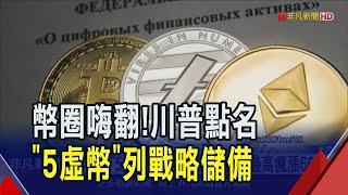 川普點"5加密貨幣"列戰略儲備 最高瘋漲60%！比特幣衝50萬美元? 專家質疑儲備可行性｜非凡財經新聞｜20250303