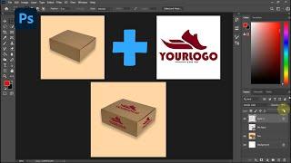 How to Place A Logo Into Cardboard Box in Photoshop | Logo Mock Up