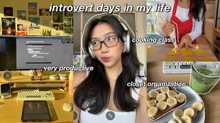 introvert diaries ️ productive homebody days in my life, apartment updates, adulting, cooking class