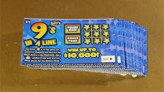 SNS 68: TWENTY-FIVE 9s IN A LINE Florida Lottery Scratch Tickets