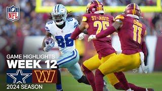 Dallas Cowboys vs. Washington Commanders | 2024 Week 12 Game Highlights