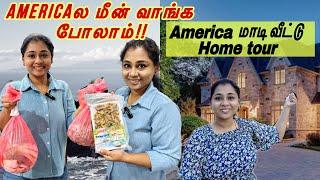 Americaல மீன் வாங்க போலாம் | மாடி வீடு home tour ⁉️Tamil Vlog USA #tamil #tamilvlog