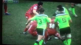 CJ Stander  bounces off 110kg hooker Ken Owens and puts him on his ass