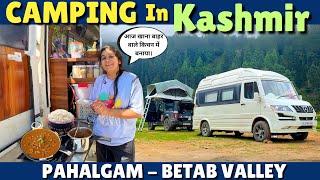 Ep-05-आज खाना बाहर वाले किचन में बनायाExplored BETAB VALLEY️kashmir road trip in CARAVAN #pahalgam