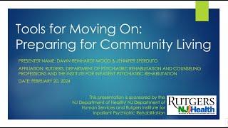 PREP Webinar: Tools for Moving On: Preparing for Community Living