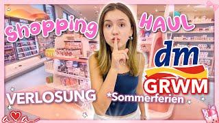 XXL DM HAUL für GRWM Sommerferien  Shopping Vlog  Skin Care & Make up Routine  XXL VERLOSUNG