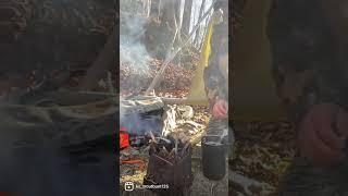 Breakfast in the woods #reels #shorts #outdoors #bushcraft #hunting #virginia