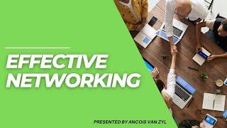 Effective Networking for Health Professionals