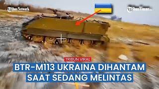 BTR-M113 dan Mortir M120 Milik Ukraina Kena Hantaman Drone Rusia