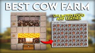 Best Automatic Cow Farm Tutorial in Minecraft 1.19 (Java & Bedrock) - Easy and Efficient