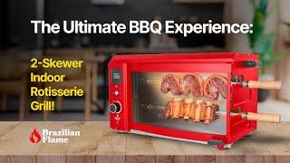 The Ultimate BBQ Experience: 2-Skewer Indoor Rotisserie Grill!