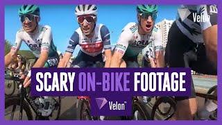 Scary on-bike footage from UAE Tour sprint | Featuring Caleb Ewan and Pascal Ackermann