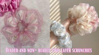 Make and Sell!! How to make a Double layer scrunchie with beads inside