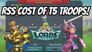 How Much Resources To Train T5 Troops? - Lords Mobile