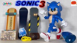 SONIC! Sonic the Hedgehog 3 Movie Jakks Pacific Action Figure Review! Chaos Emerald Snowboard Map