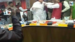 Watch: BJP MLA, MP thrash each other with shoes, slaps during a meeting in UP