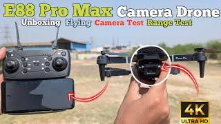 E88 Pro Max Camera Drone Unboxing, Flying, Camera Test, Stability Test & Review