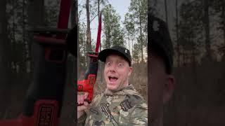 Hunting Hack!! Clearing deer lanes with a reciprocating saw!! #deerhunting #deerseason