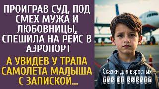 Проиграв развод, стюардесса спешила на рейс в аэропорт… А увидев у трапа самолета малыша с запиской…