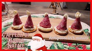 ANTIPASTO DI NATALE IN 5 MINUTI! CAPPELLI DI BABBO NATALE 