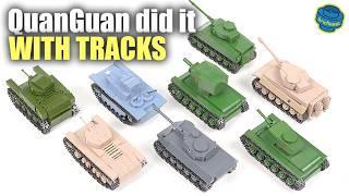 8 Quan Guan Nano MINI Tanks WITH TRACKS & Micro Figures  (Speed Build Review)