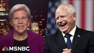 Elizabeth Warren reacts to Harris VP pick: ‘I’m delighted about Tim Walz’