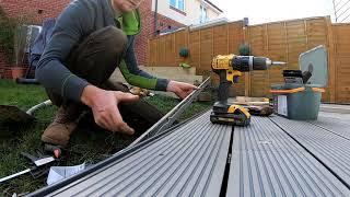 Installing a B&Q Composite Decking | Neva | Grey | GoodHome | Blooma Hattan Solar Lights #diy