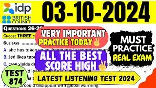 IELTS Listening Practice Test 2024 with Answers | 03.10.2024 | Test No - 874