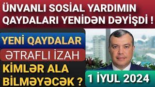 Ünvanlı Sosial Yardımın Qaydaları Dəyişdi (YENİ QAYDALAR 2024)