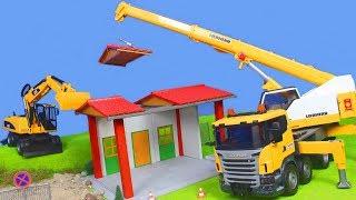 Kran, Bagger, Lastwagen & Spielzeugautos Baustelle für Kinder | BRUDER Toys Spielwaren