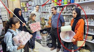 Buying school supplies for Pari girls by Mirza Ali and his second wife