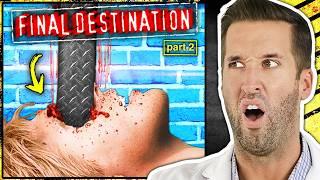 ER Doctor REACTS to CRAZIEST Final Destination Injuries #2