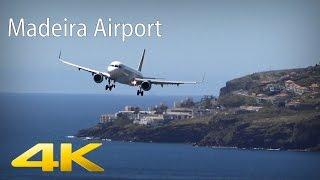 Skilled Pilots landing in crosswinds at Madeira Airport | 4K | 05.04.2016